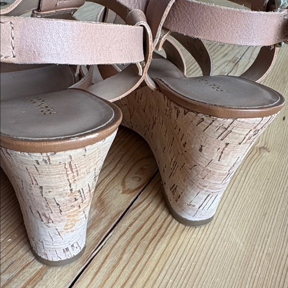 Franco Sarto Cera Cork Wedge Sandals in Nude Size 7 - Picture 10 of 12